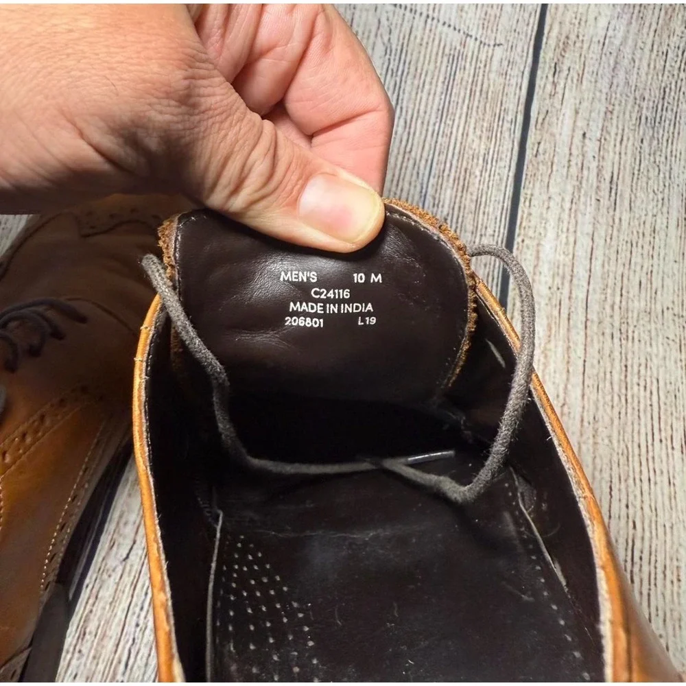 Cole Haan Benton Wingtip‎ Oxfords Il British Tan Leather C24116 Mens Size 10 M